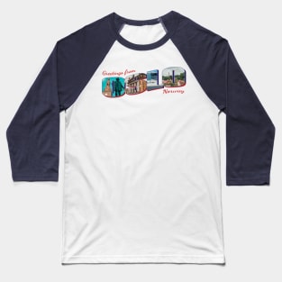 Greetings from Oslo in Norway Vintage style retro souvenir Baseball T-Shirt